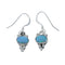 Native American Navajo Sterling Silver Blue Opal Hook Dangle Earring X10101